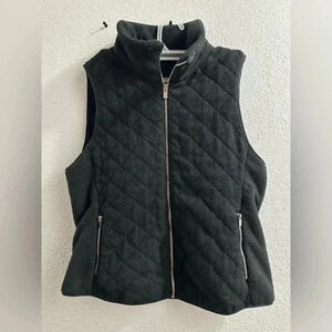Abercrombie and Fitch Women Black Fleece Vest Size Large